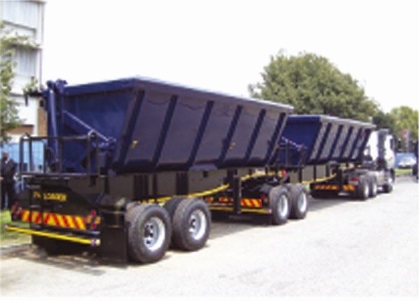 Payloader 20/20m³ side tipping Interlink combination