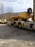 Faymonville 4 essieux surbaissée extensible, Semi remorque porte engin, Transport