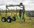 6 ton FARMA Forest Timber Trailer 3,8m Crane 520kg NIAB.PL WE ARE LOOKING FOR PARTNERS +48507040779, Citas piekabes, Lauksaimniecība