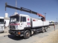 MAN 26.372 - 6x4 + PALFINGER 14500, Camion plateau ridelle avec grue, Transport