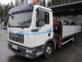 MAN 10.180 4X2 AVOLAVA + NOSTURI, Camion plateau ridelle avec grue, Transport