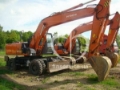 Hitachi ZX 180 W、ホイル式パワーショベル、建設