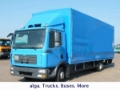 MAN 12.210, 7,1 mtr. lang, Luft, AHK, grüne Plakete、カーテンサイダートラック、輸送