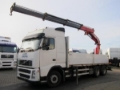 Volvo FH 12 420 6x2 HMF Ladekran, Camion plateau ridelle, Transport