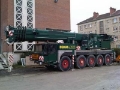 Demag AC 100, Camion plateau ridelle avec grue, Transport