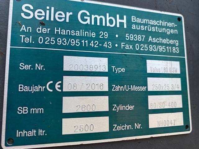 Seiler (2654) 2.5 cbm Seiler Schaufel / bucket